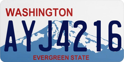 WA license plate AYJ4216