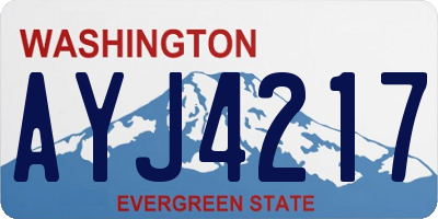 WA license plate AYJ4217