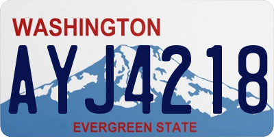 WA license plate AYJ4218