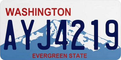 WA license plate AYJ4219
