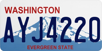 WA license plate AYJ4220