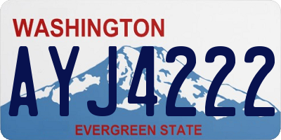 WA license plate AYJ4222