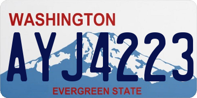 WA license plate AYJ4223
