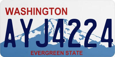 WA license plate AYJ4224