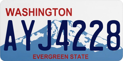 WA license plate AYJ4228