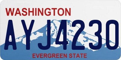WA license plate AYJ4230