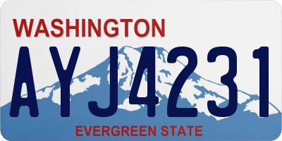 WA license plate AYJ4231