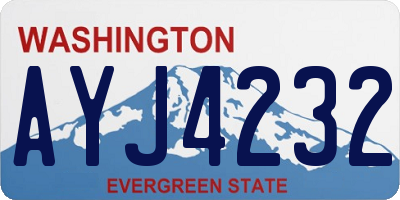 WA license plate AYJ4232