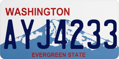 WA license plate AYJ4233