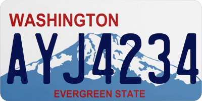 WA license plate AYJ4234