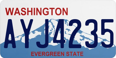 WA license plate AYJ4235