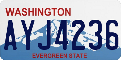 WA license plate AYJ4236