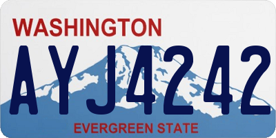 WA license plate AYJ4242