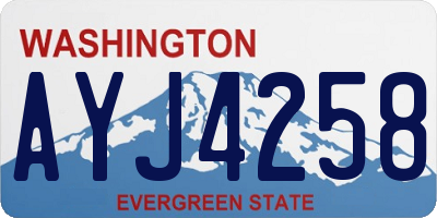 WA license plate AYJ4258
