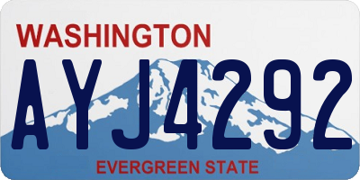 WA license plate AYJ4292