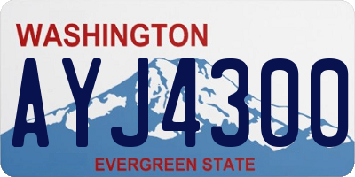 WA license plate AYJ4300