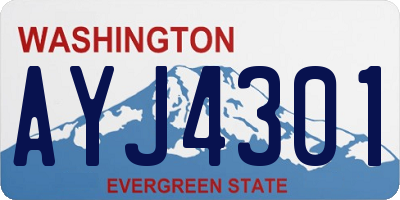 WA license plate AYJ4301