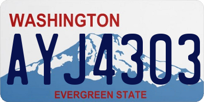 WA license plate AYJ4303