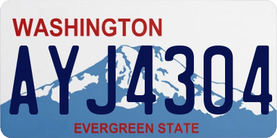 WA license plate AYJ4304