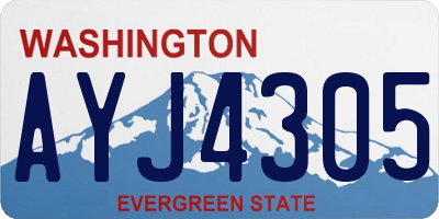 WA license plate AYJ4305