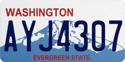 WA license plate AYJ4307