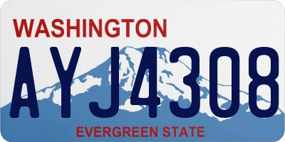 WA license plate AYJ4308