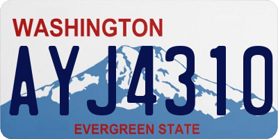 WA license plate AYJ4310