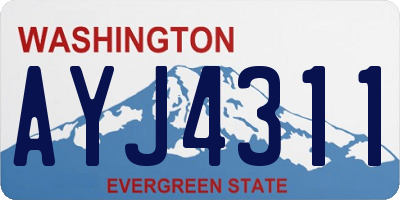 WA license plate AYJ4311