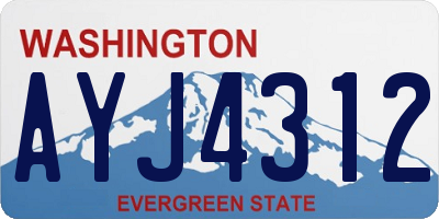 WA license plate AYJ4312