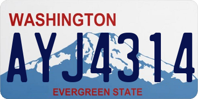 WA license plate AYJ4314