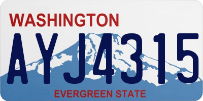 WA license plate AYJ4315