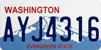 WA license plate AYJ4316