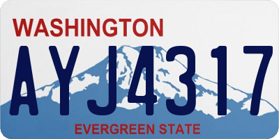 WA license plate AYJ4317