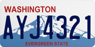 WA license plate AYJ4321