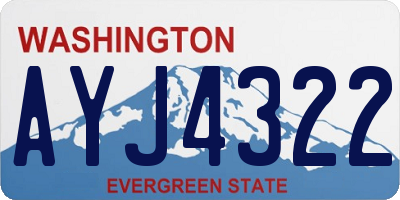 WA license plate AYJ4322