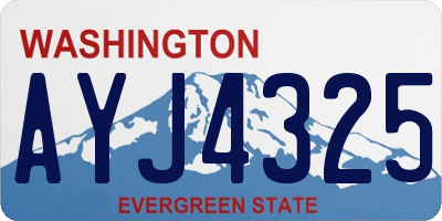 WA license plate AYJ4325