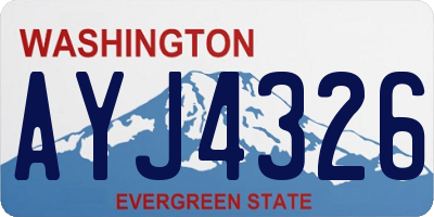WA license plate AYJ4326