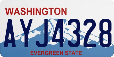 WA license plate AYJ4328