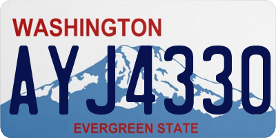 WA license plate AYJ4330