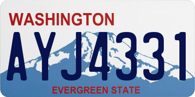WA license plate AYJ4331