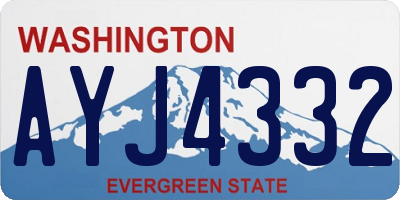WA license plate AYJ4332
