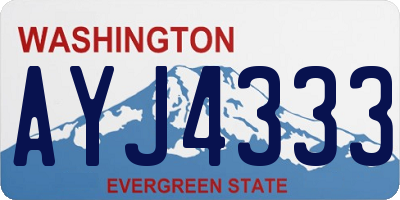 WA license plate AYJ4333