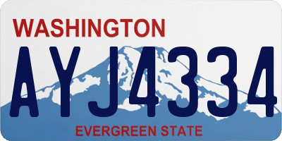 WA license plate AYJ4334