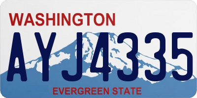 WA license plate AYJ4335
