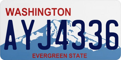 WA license plate AYJ4336