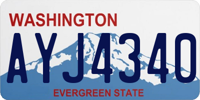 WA license plate AYJ4340