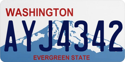WA license plate AYJ4342