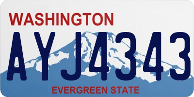 WA license plate AYJ4343
