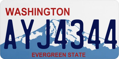 WA license plate AYJ4344