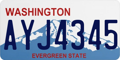 WA license plate AYJ4345